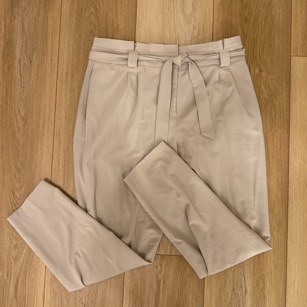 Tie Waist Ankle Dress Pants